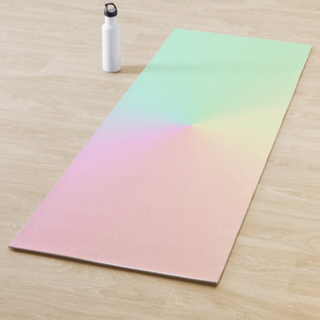 Tapis De Yoga Pastel esthétique Muet Dégradé Ombre Arc-en-ciel (En situation)