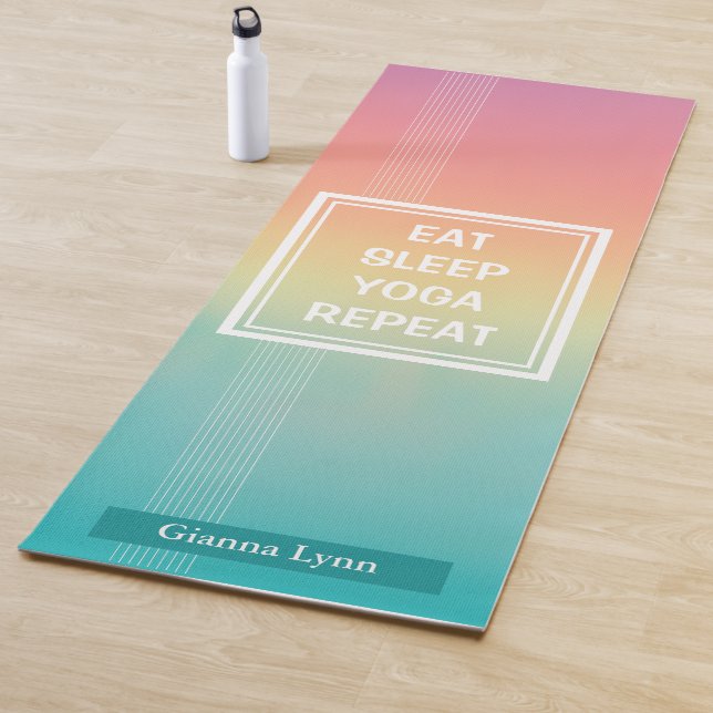 Tapis De Yoga Pastel personnalisé Arc-en-ciel (En situation)