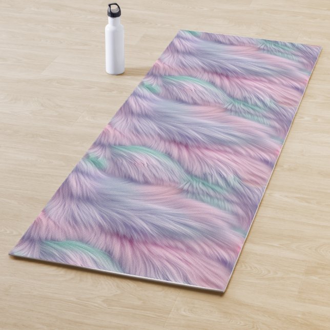 Tapis De Yoga Pastel Rainbow Fur (En situation)