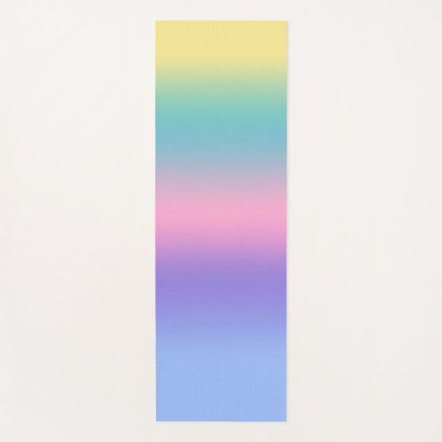 Tapis De Yoga Pastel Rainbow Sky esthétique Ombre Gradient (Devant)