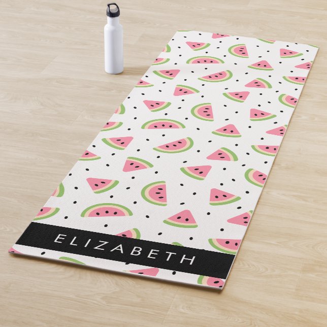 Tapis De Yoga Pastèque Rose, Pâtes De Pâques, Votre Nom (En situation)