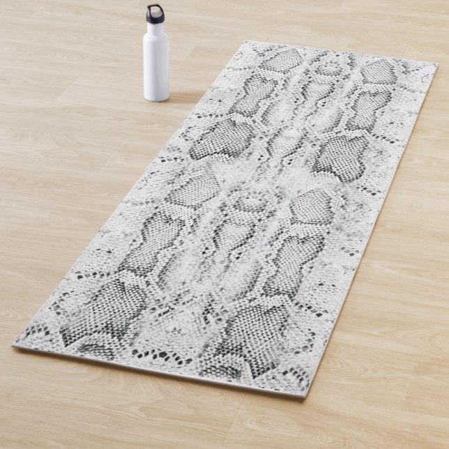 Tapis De Yoga Peau de serpent Python blanc Imprimer Yoga Mat (En situation)