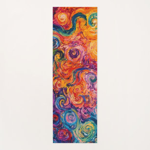 Tapis De Yoga Peinture à l'huile de tourbillons psychédélique