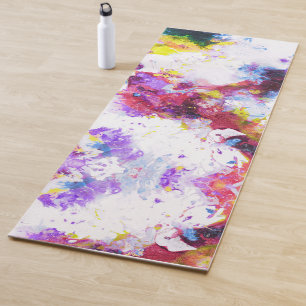 Tapis De Yoga Peinture Abstraite Couleur Vibrante