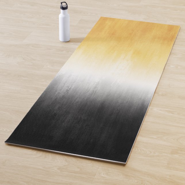 Tapis De Yoga Peinture jaune et noire : l'art moderne (En situation)