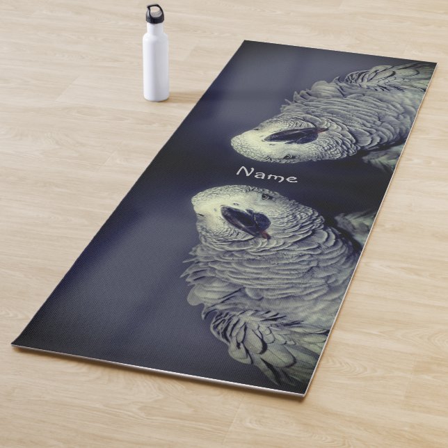Tapis De Yoga Perroquet gris d'Afrique mignon oiseau Personnalis (En situation)