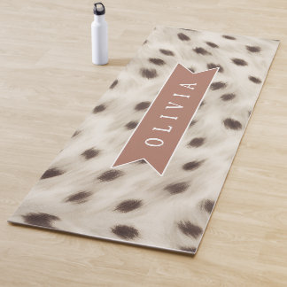 Tapis De Yoga Personalized Chic Neutral Leopard Animal Print