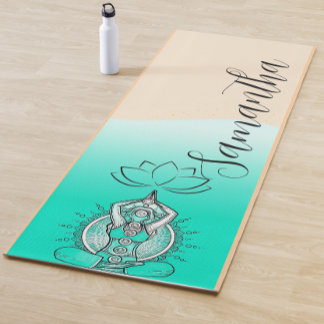 Tapis De Yoga Personalized Custom Name boho meditation