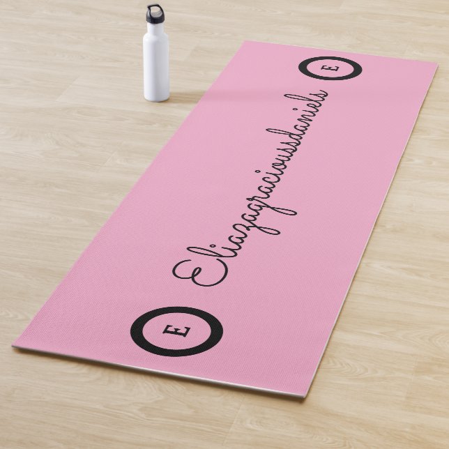 Tapis De Yoga Personalized Cute Name Script And Calligraphy Pink (En situation)