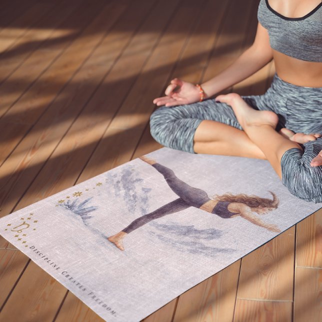 Tapis De Yoga Personalized Illustrated Capricorn Zodiac Quote (Créateur téléchargé)