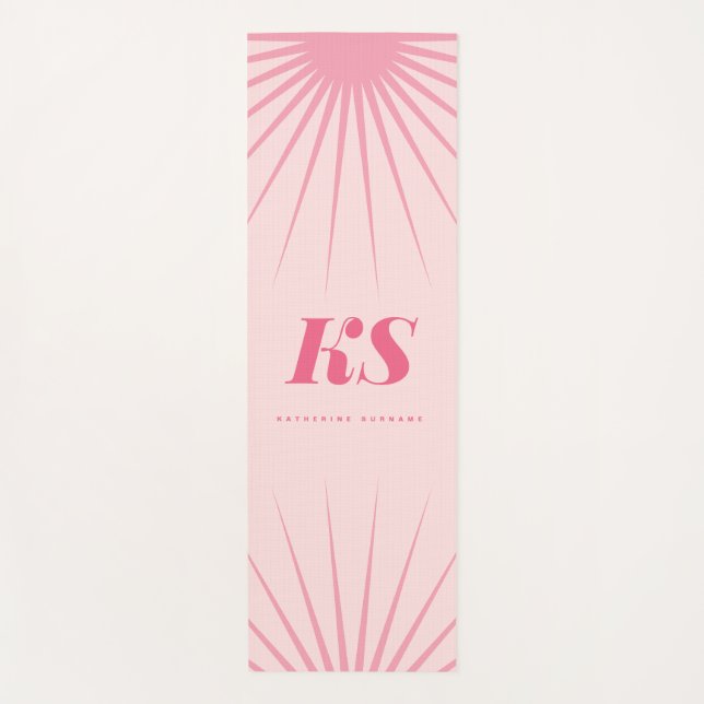 Tapis De Yoga Personalized Monogram Initials Pink Yoga Mat (Devant)