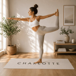 Tapis de Yoga Personnalisé Beige Moderne