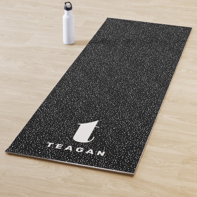 Tapis De Yoga Personnalisé en noir et blanc poster de animal mod (En situation)