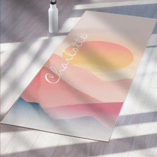 Tapis de Yoga Personnalisé Montagne au Coucher du