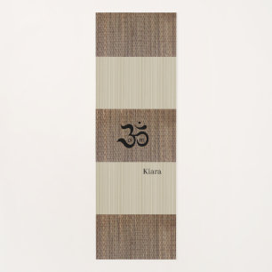 Tapis De Yoga Personnalisé Nom Zen Om Beige Tatami Imprimer Russ
