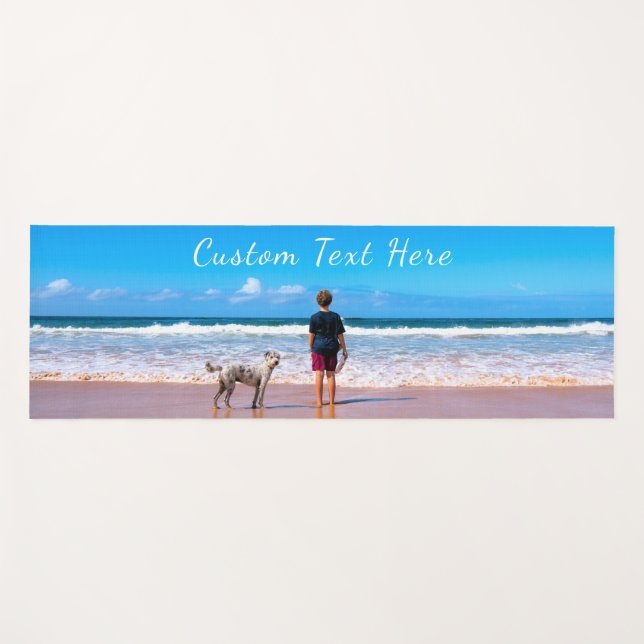 Tapis De Yoga Personnalisé votre photo Yoga Mat avec texte perso (Devant (Horizontal))