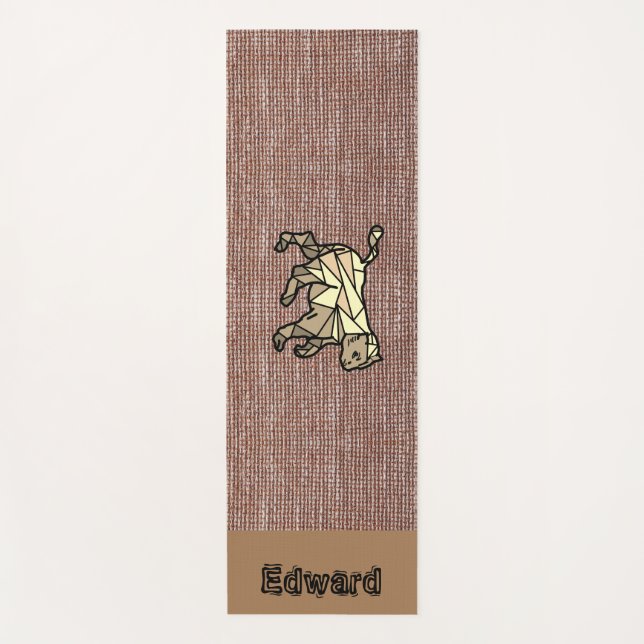 Tapis De Yoga Personnel brun noir cosy pour lui (Devant)