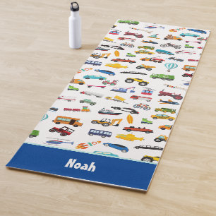 Tapis De Yoga Petits Garçons Qui Déplacent Voitures Véhicules No