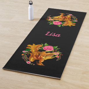 Tapis De Yoga Phoenix Floral Se Lève De L'Imaginaire Des Cendres
