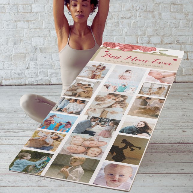 Tapis De Yoga Photo Collage Best Mom Ever Mothers Day Yoga Mat (Créateur téléchargé)