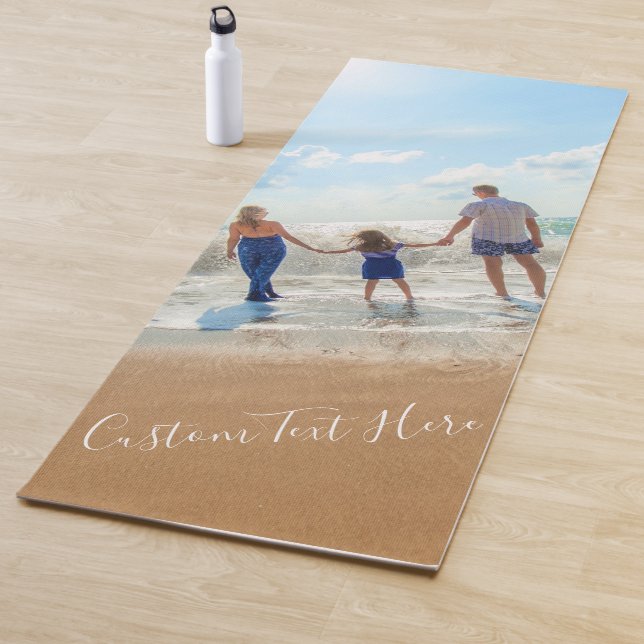 Tapis De Yoga Photo personnalisée et texte votre propre design Y (En situation)