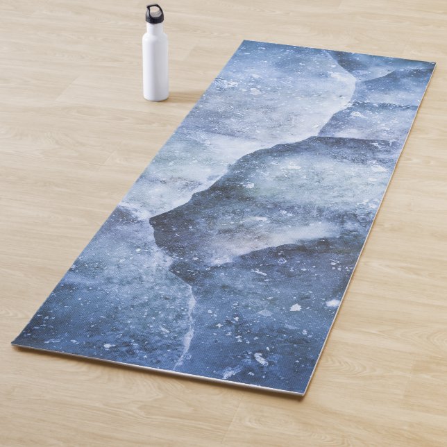 Tapis De Yoga Photographie d'une fissure de surface de glace ble (En situation)