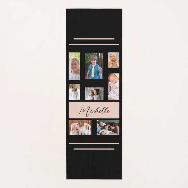 Tapis De Yoga Photos de famille Nom personnalisé (Devant)