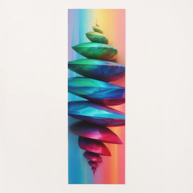 Tapis De Yoga Pierres Iridescendantes empilées (Devant)