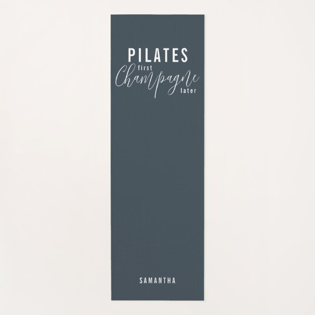 Tapis De Yoga Pilates amusants Premier Champagne Plus Tard Entra (Devant)