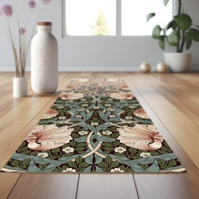 Tapis De Yoga Pimpernel Sage Green & Dusty Rose William Morris (Créateur téléchargé)
