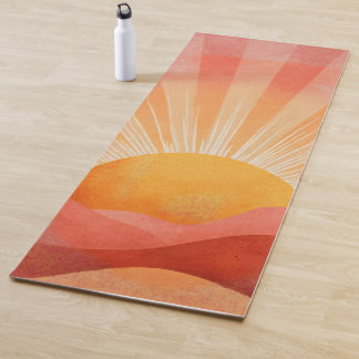 Tapis De Yoga Pink and Orange Boho Sunrise