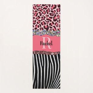 Tapis De Yoga Pink Girly Glitz Parties scintillant à billes de v