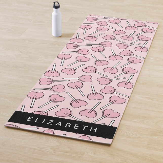 Tapis De Yoga Pink Lollipops, Heart Lollipops, Lolly, Your Name (En situation)