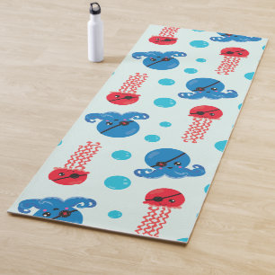 Tapis De Yoga Pirate Octopus, Pirate Jellyfish, Sea Animaux