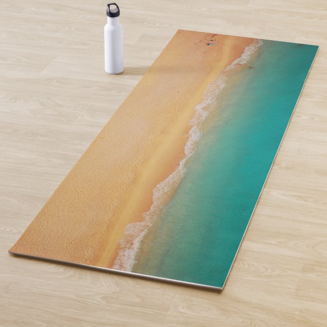 Tapis De Yoga Plage de sable Rive Océan Turquoise Yoga Mat (En situation)