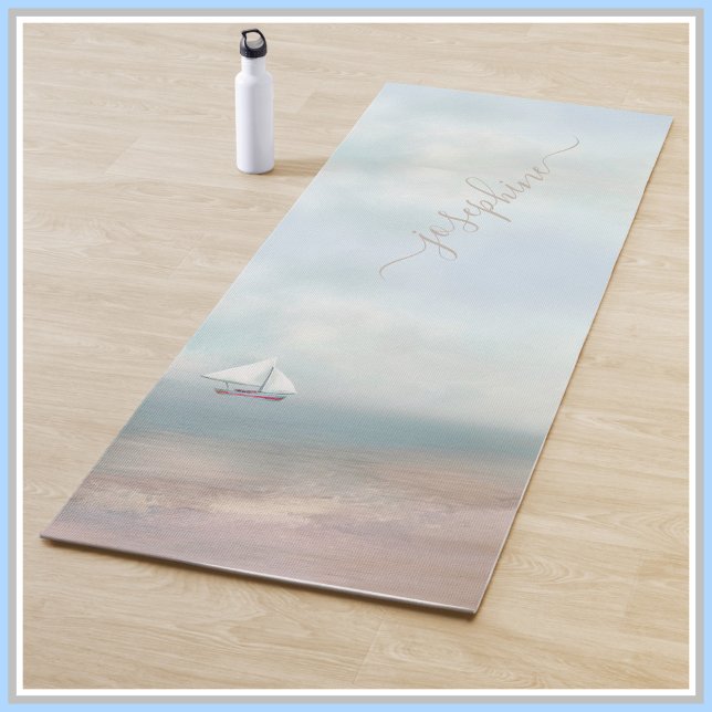 Tapis De Yoga Plage de sable tropical Nom de l'océan (Créateur téléchargé)