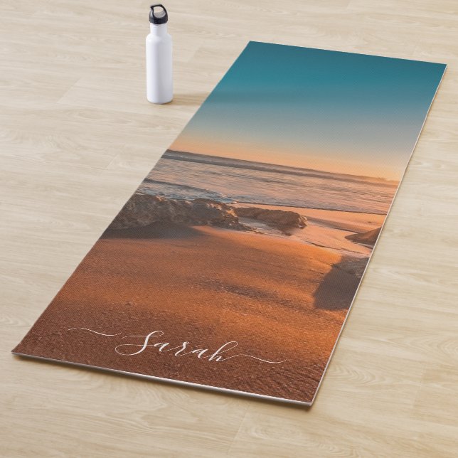 Tapis De Yoga Plage Sunset Sea Pittoresque Personnalisé (En situation)