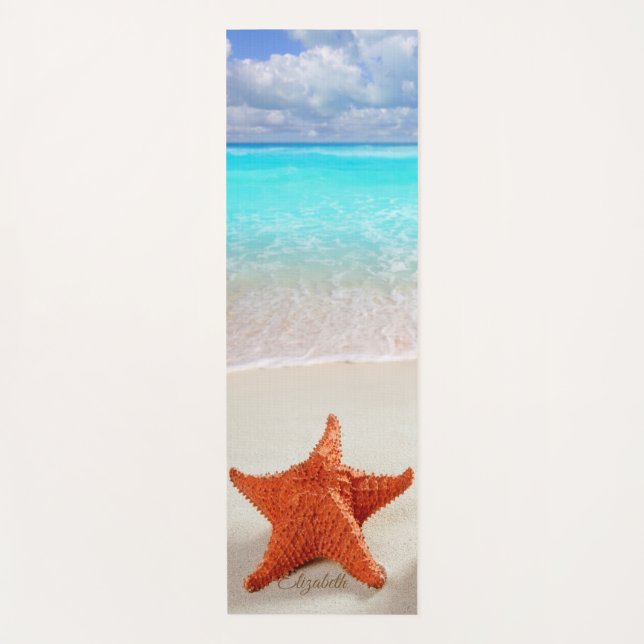 Tapis De Yoga Plage tropicale, poisson de mer de sable (Devant)