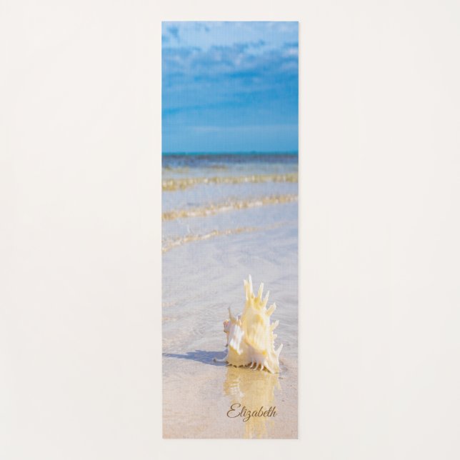 Tapis De Yoga Plage tropicale, Sable, Coquillage - Personnalisé (Devant)