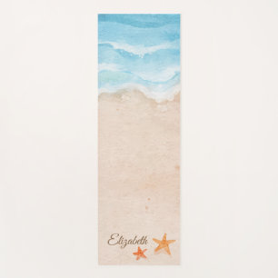 Tapis De Yoga Plage tropicale, Sable, Etoiles Coquillages