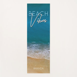 Tapis De Yoga Plage Vibes Chill Ocean Water Blue Photo Yoga Mat
