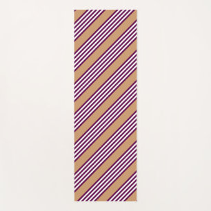 Tapis De Yoga Plum et blanc cinq bandes motif avec bronzage