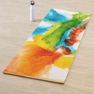 Tapis De Yoga Plume primaire - aquarelles