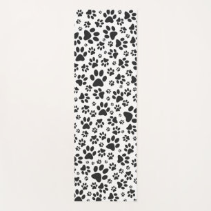 Tapis De Yoga Poches de chien noir et blanc Poka Dot