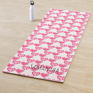 Tapis De Yoga Pointe Polka Et Coeurs De Tirage