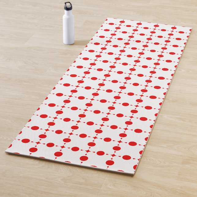 Tapis De Yoga Pois rouges, Motif à points polka, points, pointil (En situation)