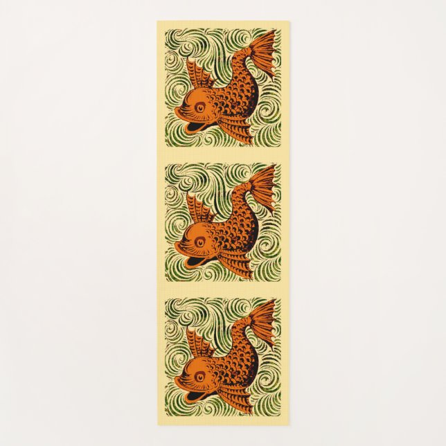 Tapis De Yoga Poisson Antique Carrelage Ancien art (Devant)