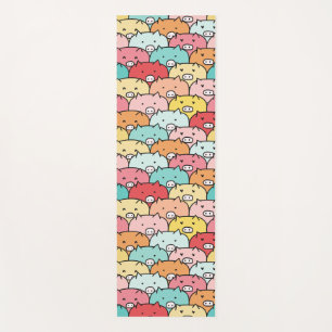 Tapis De Yoga Porcs Colorés Drôle Et Mignons Motif