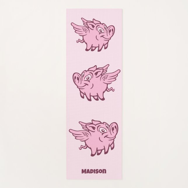 Tapis De Yoga Porcs volants de nom personnalisé (Devant)
