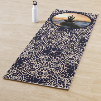 Tapis De Yoga Pose de Yoga Rocky Ocean Shore Sunrise Motif
